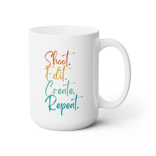 Shoot Edit Create Repeat Mug 15oz